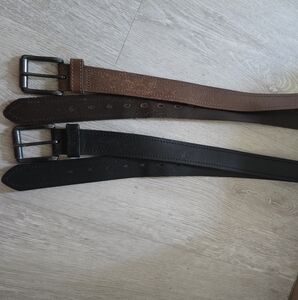 Men's Brown and Black Leather Belts #2